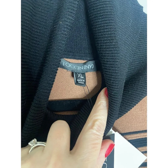 NWT TOCCIN Blake Striped Turtleneck Dress-sz XL - Picture 12 of 12